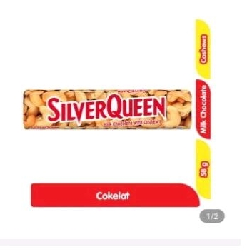 

silver Queen cokelat susu batang cashew 58 g