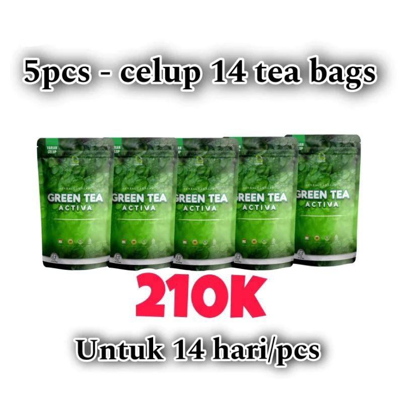 

[COD] PAKET 5PCS TEH CELUP | GREEN TEA ACTIVA | TEH HIJAU | TEH PELANGSING