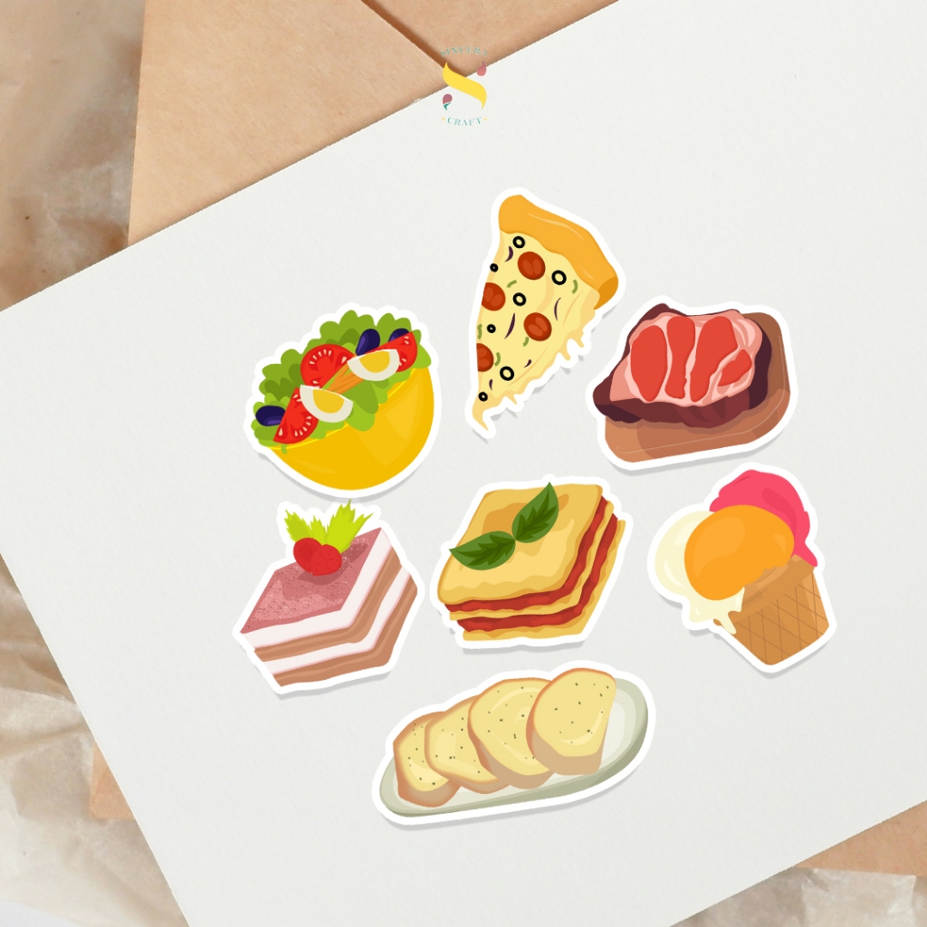 

Sticker Pack Italian Food | Sticker Journal Diary Book | Stiker Buku Cute | Barang Cewek Lucu Murah