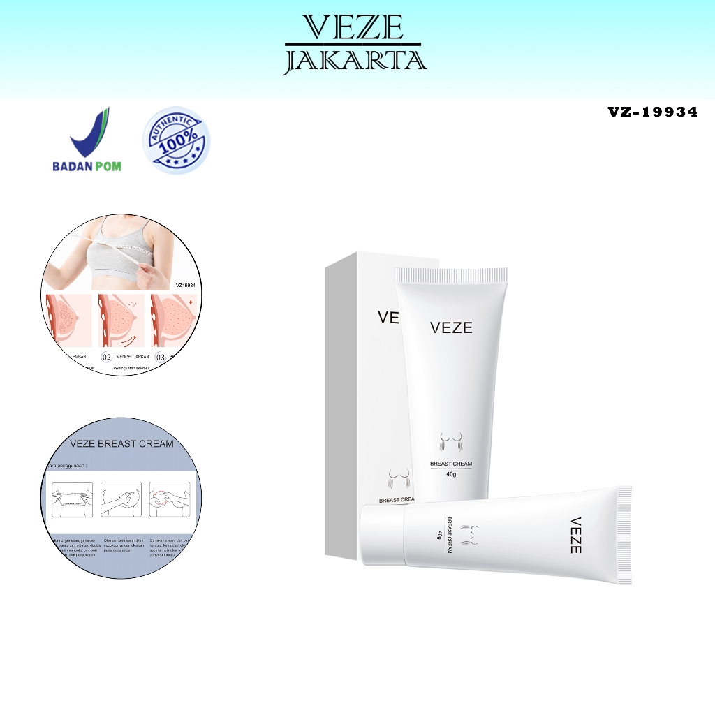 BPOM VEZE Krim Pembesar Payudara Mengangkat Mengencangkan 40g - FZ19934