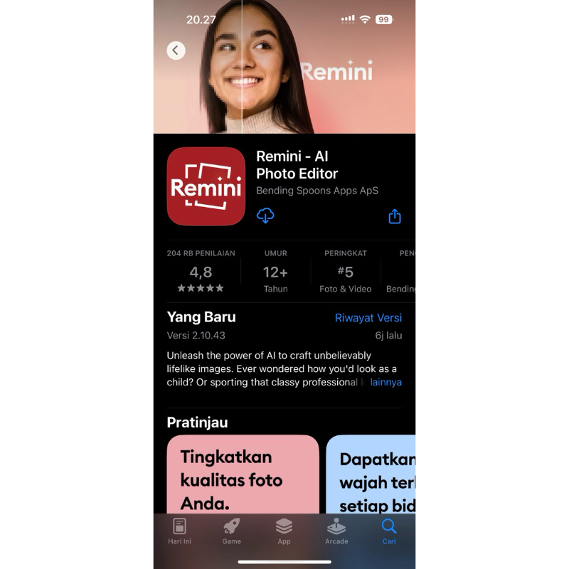 REMINI PRO | REMINI PREMIUM | APLIKASI IOS IPAD