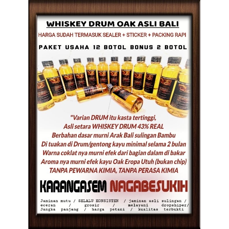 

[paket drum kecil] isi 12+2 botol 260ml DRUM herbal naga besukih asli bali