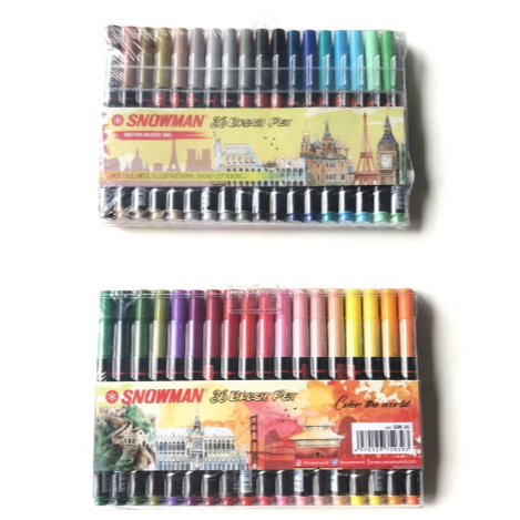 

(Set/36Warna) SNOWMAN - Brush Pen Bolpen BM-36