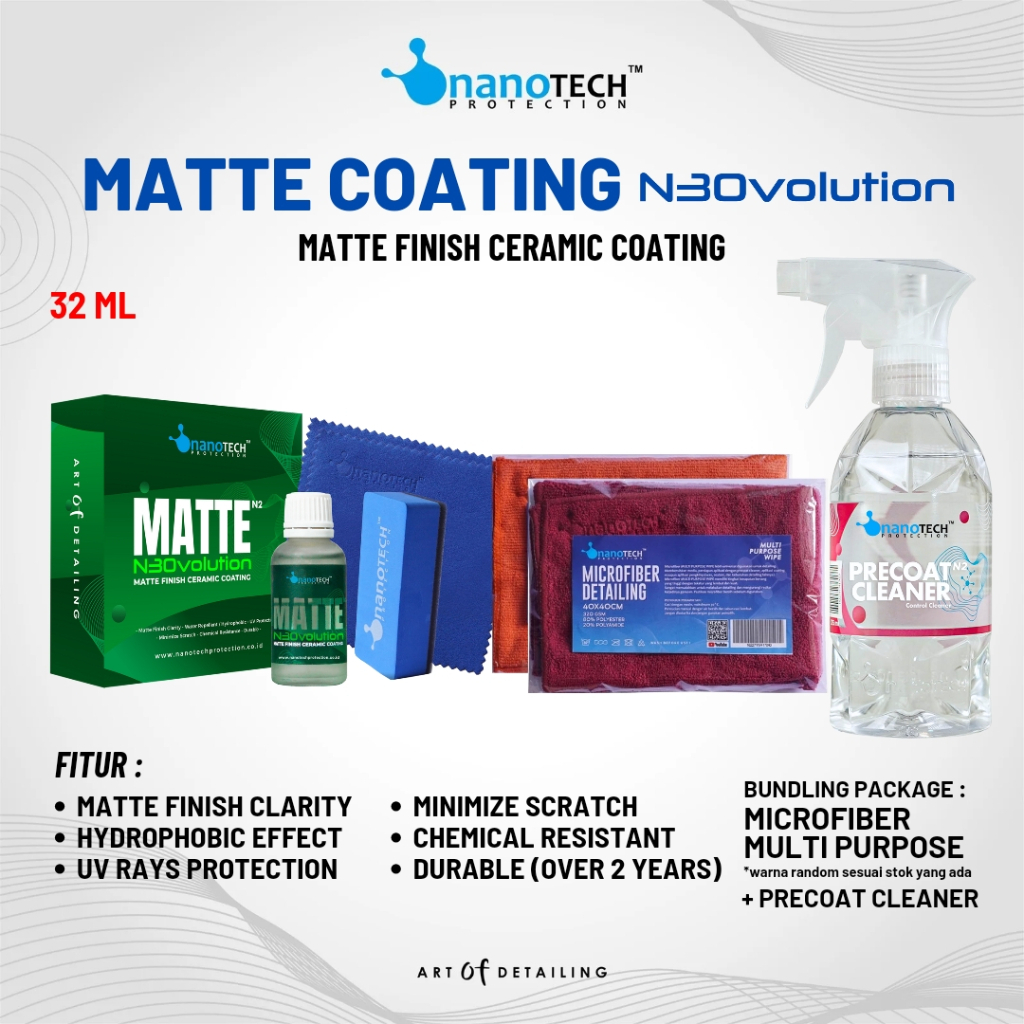 MATTE CERAMIC COATING N3Ovolution - nanoTECH PROTECTION - NANO CERAMIC COATING MOBIL MOTOR CAT DOFF 