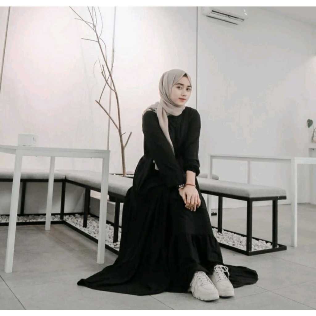 GAMIS MUSLIM SUSUN 3 REMPEL BAHAN RAYON GAMIS Canda Polos Terbaru