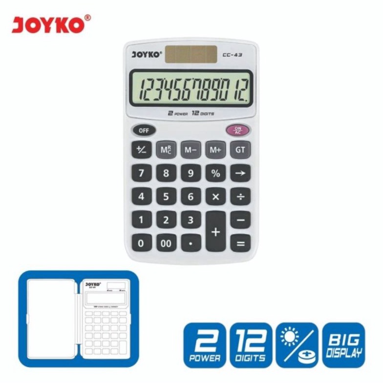 

NEW VARIAN JOYKO CC43 Pocket Calculator CC43 Kalkulator Saku 12 Digit