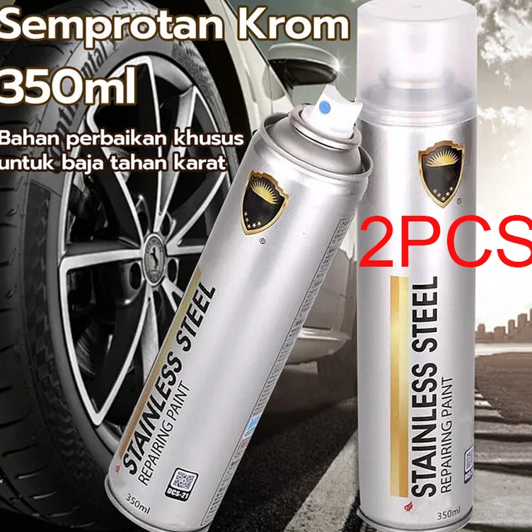 

KODE I84R 2PCSCat Semprot Krom 35 ML Warna Krom Cat Logam Otomotif Krom Cat Semprot Krom Sapporo Baja Tahan Karat Krom