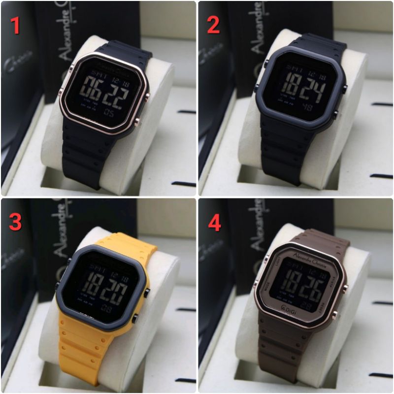 ORIGINAL GARANSI RESMI 1 TAHUN JAM TANGAN WANITA ALEXANDRE CHRISTIE DIGITAL CEWEK RUBBER STRAP ALEXA