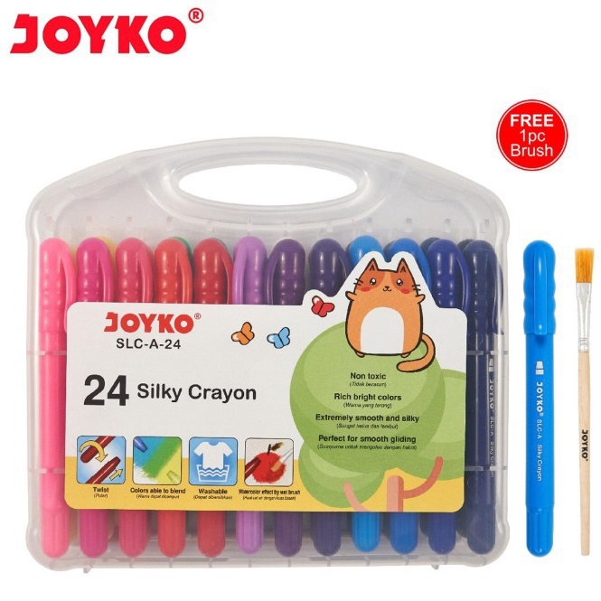 

KODE S38A Joyko Krayon Halus Silky Crayon SLCA24 Warna MURAH
