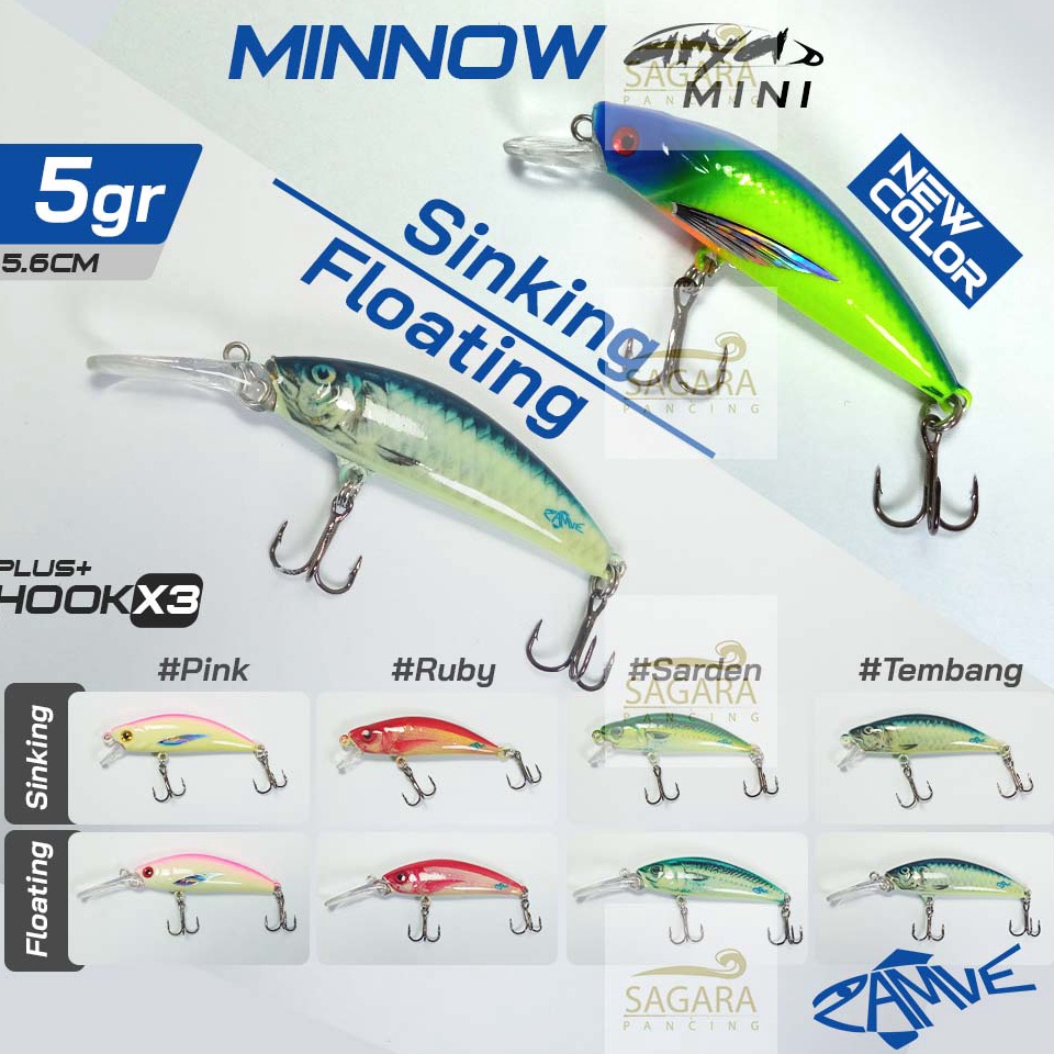 KODE S99C Umpan Pancing Minnow Zamve Arya Mini Lure Minnow GID