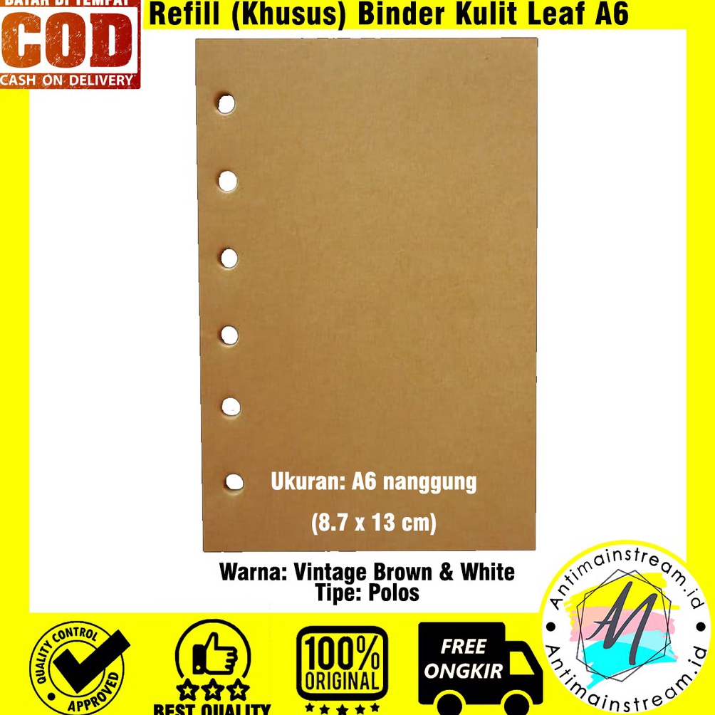 

NEW VARIAN Refill Isi Buku Binder Ukuran A7 Vintage Brown dan White Isi Binder A7 Polos