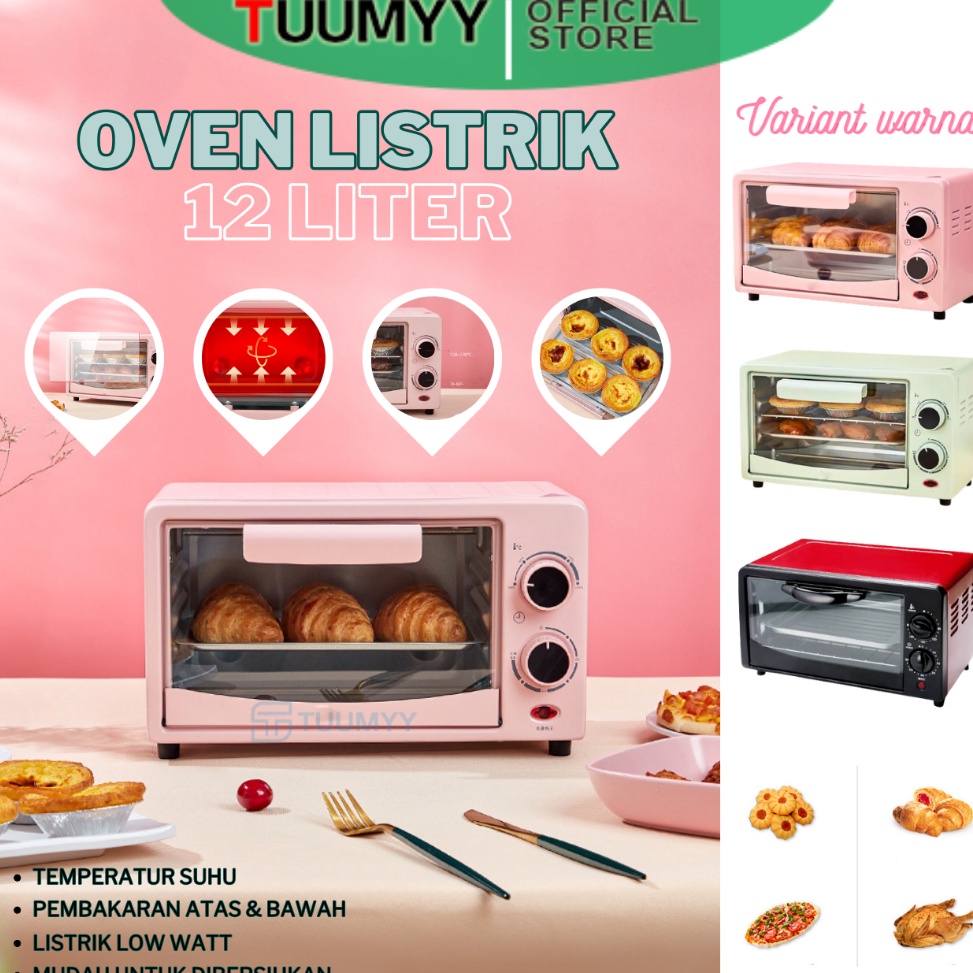 KODE H73C TUUMYY OVEN PEMANGGANG ELEKTRIK MULTIFUNGSI 12L TUUMYY WARNA PASTEL TM122F