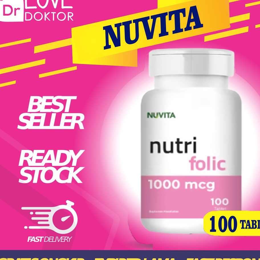 Wow NUVITA NUTRI FOLIC ACID 1 MCG ASAM FOLAT IBU PROGRAM HAMIL MENYUSUI PROMIL PERKEMBANGAN JANIN 1 