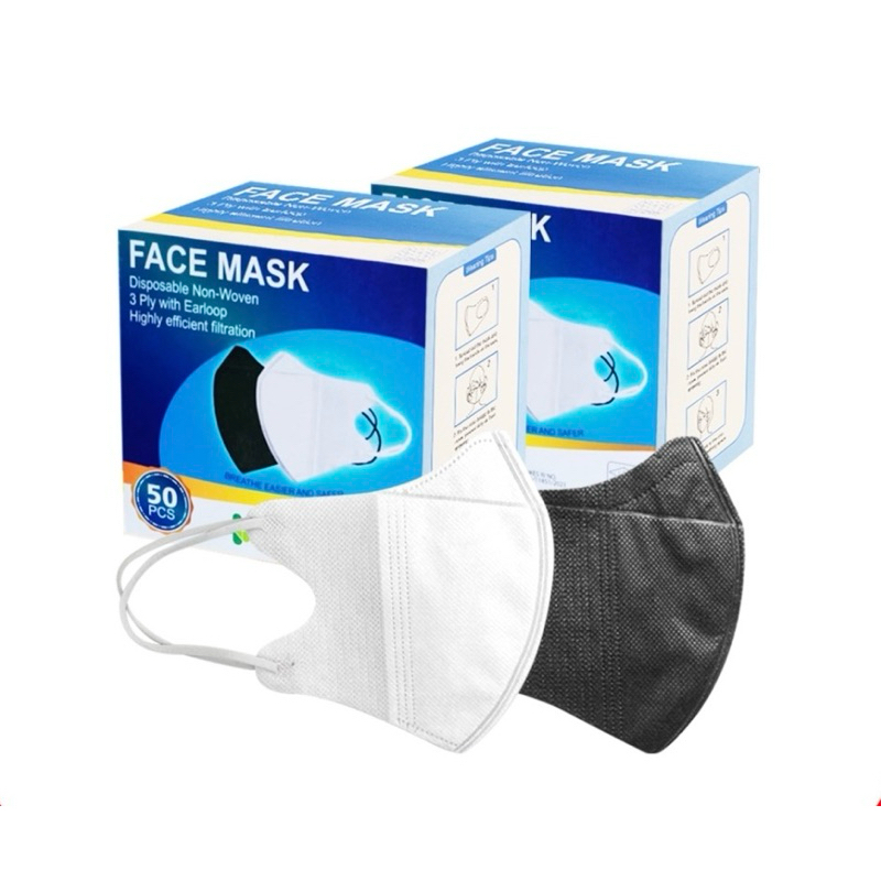 MASKER DUCKBILL FACE MASK PUTIH BERGARIS 1 PCS