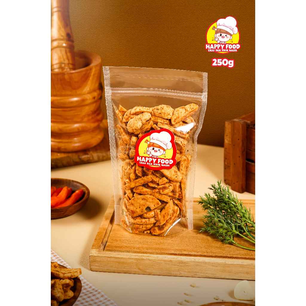 

Basreng Pedas Premium Happy Food Viral Bumbu Melimpah kemasan 250 gram
