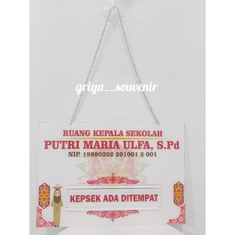 

Papan Nama Guru/Papan Akrilik/Papan Ruang Guru Custom