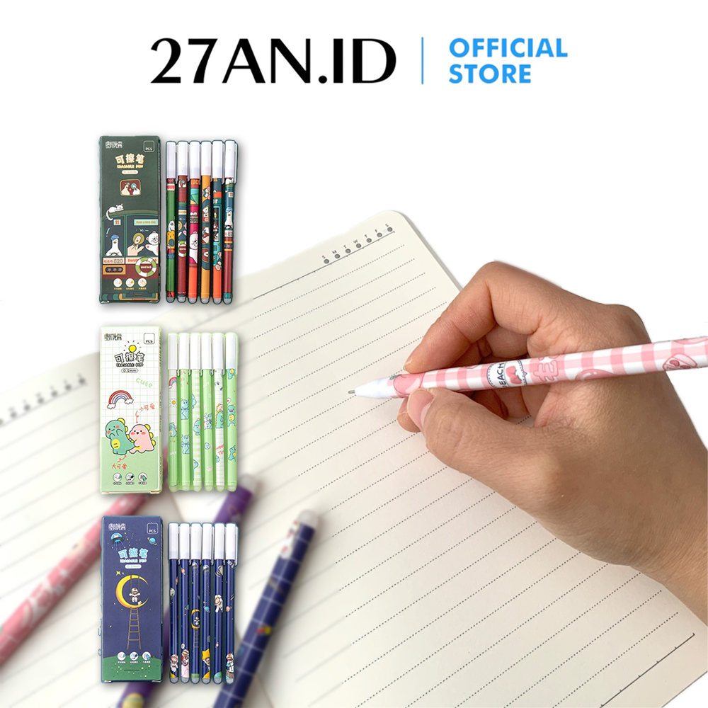 

(27AN.ID) Pulpen Gel Bisa Dihapus H660 Erasable Gel Pen Pulpen Magic Bisa Di Hapus Motif Karakter Lucu