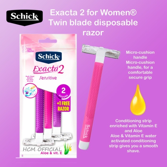 timepubs SCHICK ALAT CUKUR EXACTA 2 WOMAN SENSITIVE PINK SCHICK Exacta 2 HIJAU
