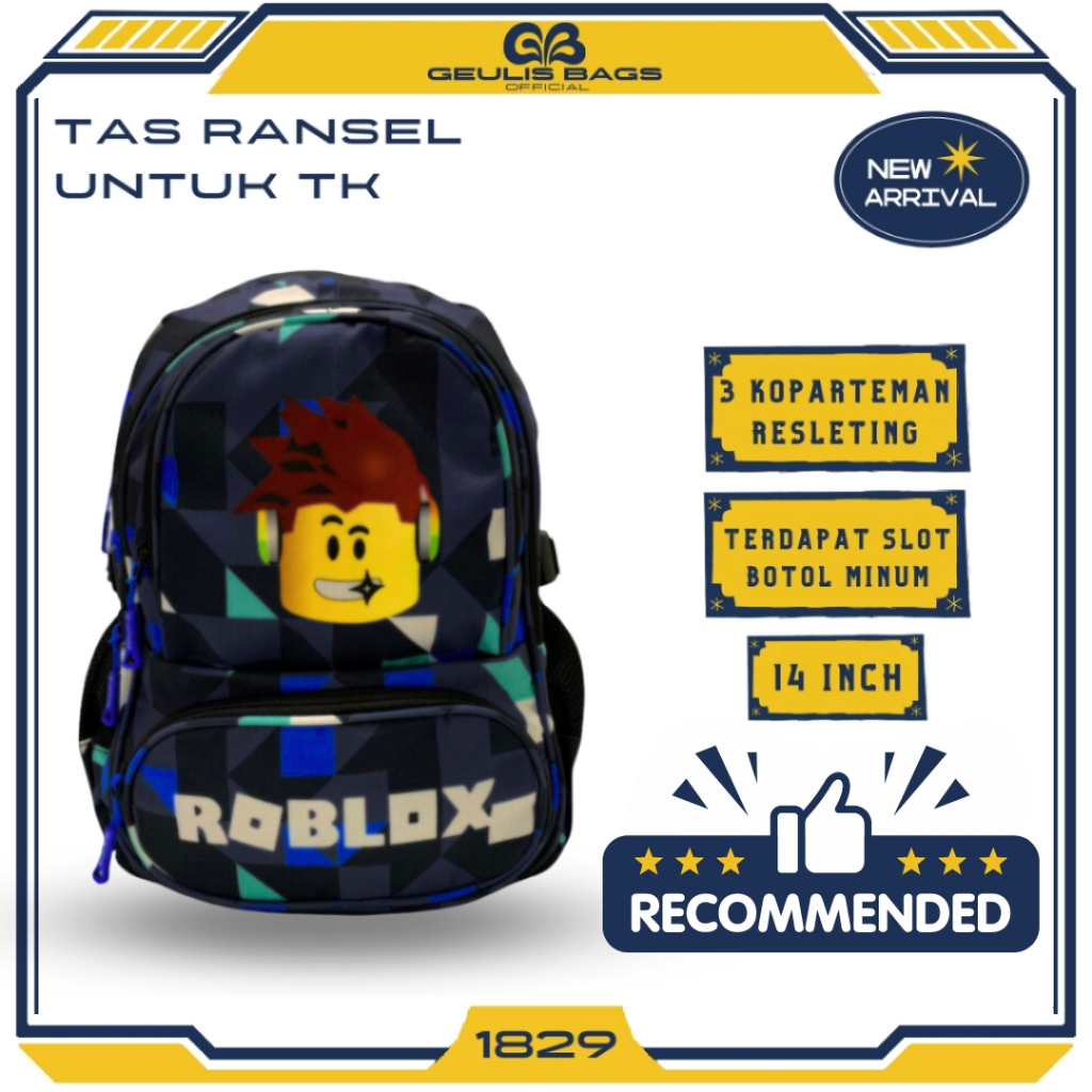 Tas Ransel Sekolah Anak Laki Laki TK Karakter Roblox Stumble Guys Paud Cowok Import GLB