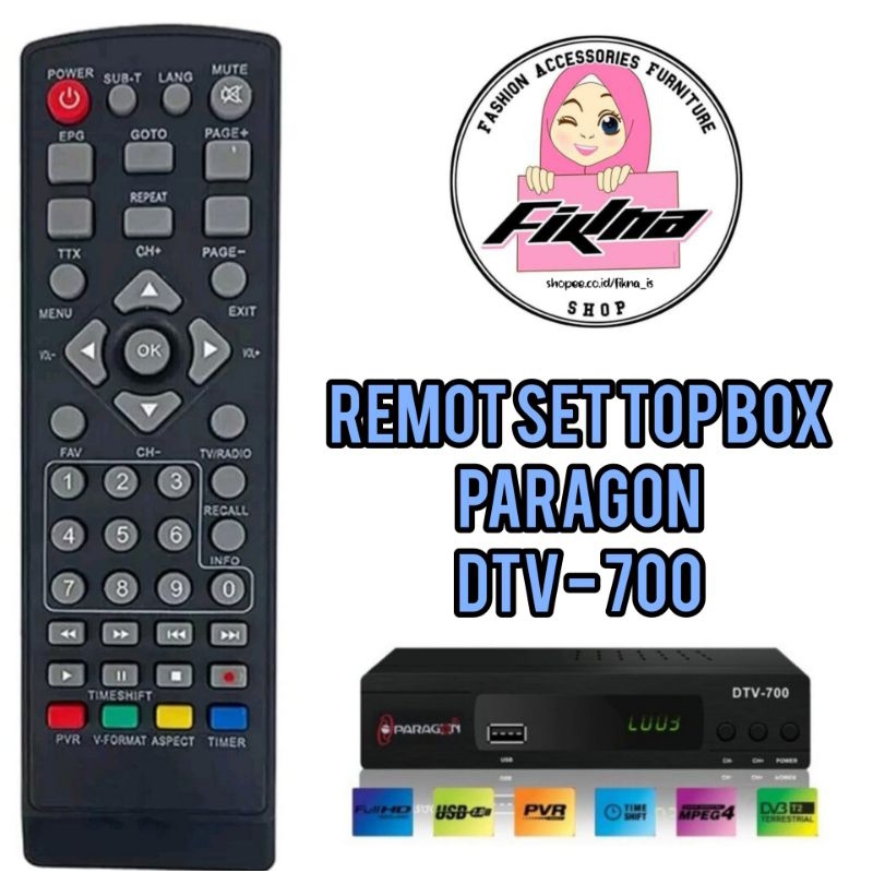 REMOT SET TOP BOX PARAGON DTV - 700 TANPA SETTING