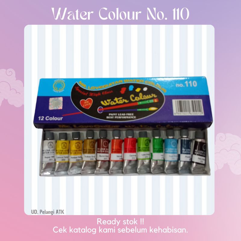 

♥️ pelangiatk ♥️ cat air love guitar | watercolor color love guitar | love guitar 110 isi 12 warna