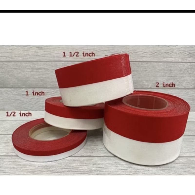 

(1 roll ) PITA MERAH PUTIH PITA AGUSTUS UKURAN 1 INCH 1.5 INCH 2 INCH
