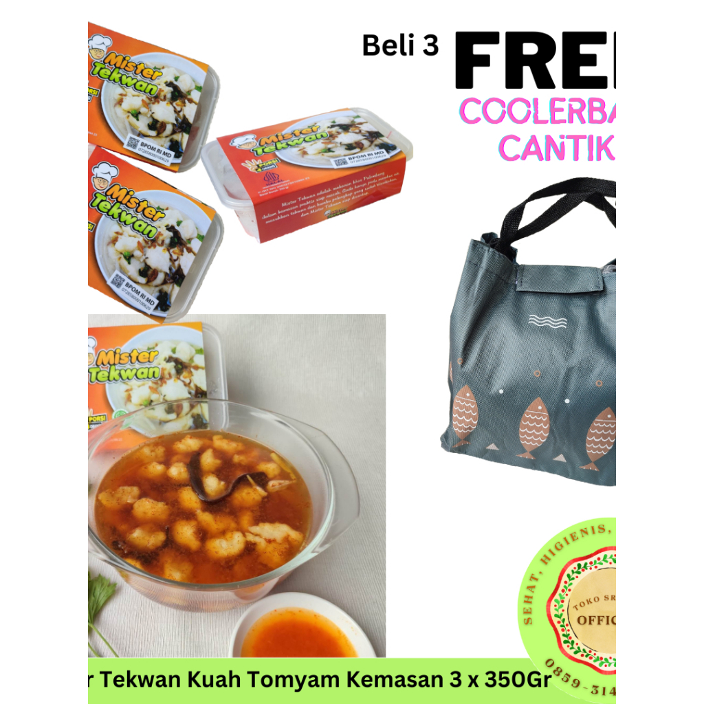 

Beli 3 Mister Tekwan Kuah Tomyam 350Gr Gratis Cooler Bag Cantik