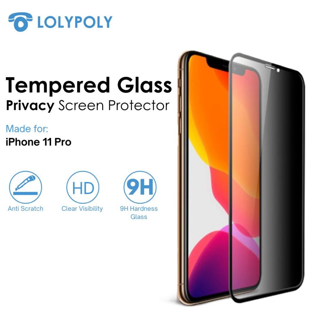 LOLYPOLY PRIVACY TEMPERED GLASS FOR iP 11 PRO