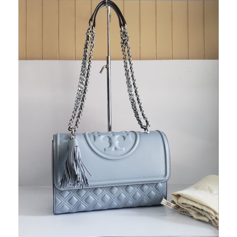 Ready Tb Fleming Convertible Shoulder Bag, 76997. 27×16×7cm, Cloud Blue (Retail,  Dustbag Ori)