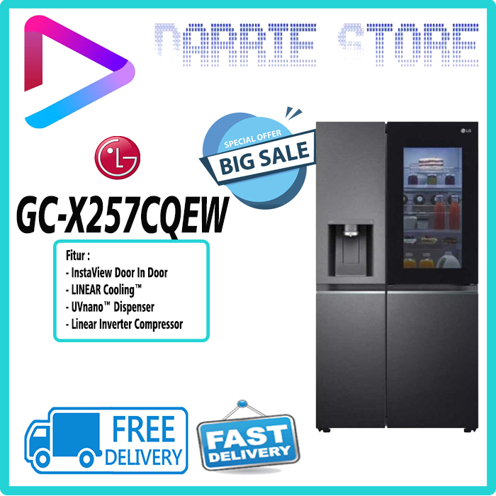 LG GC-X257CQEW KULKAS LG SIDE BY SIDE InstaView GCX257 GCX257CQEW