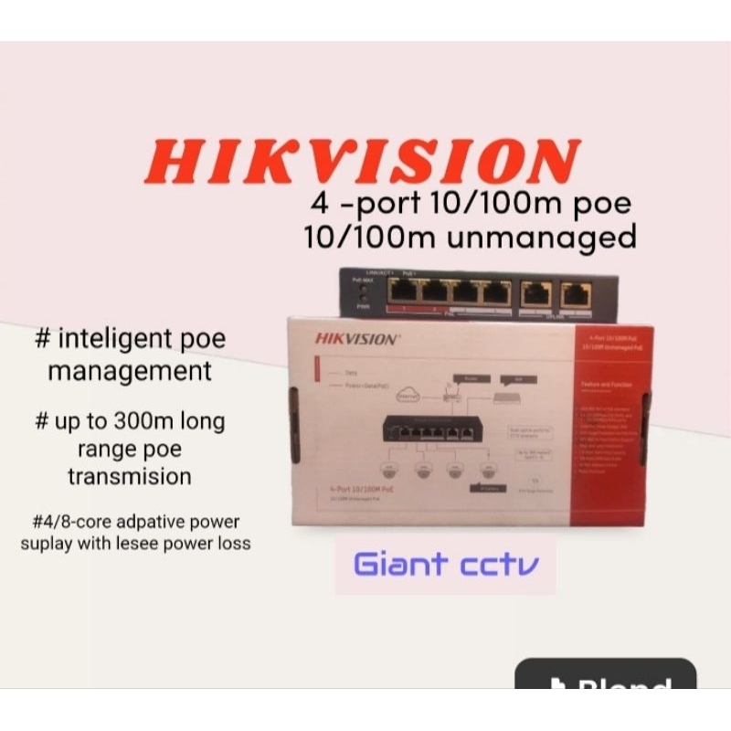 POE HIKVISION 4 PORT