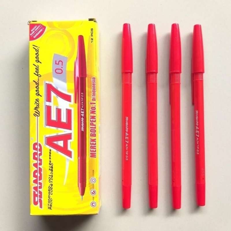 

Pulpen Standard - Ballpoint AE7 merah (1 BOX / 12 PCS)