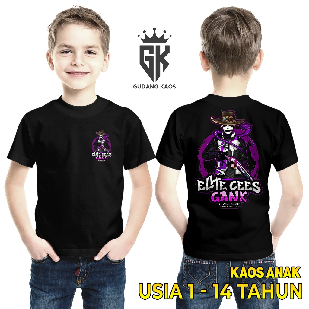 Gudang Kaos FF Elite Cees SG Rapper Set Cobra - Kaos Anak Usia 1 Tahun Sampai 12 Tahun - Baju Anak F