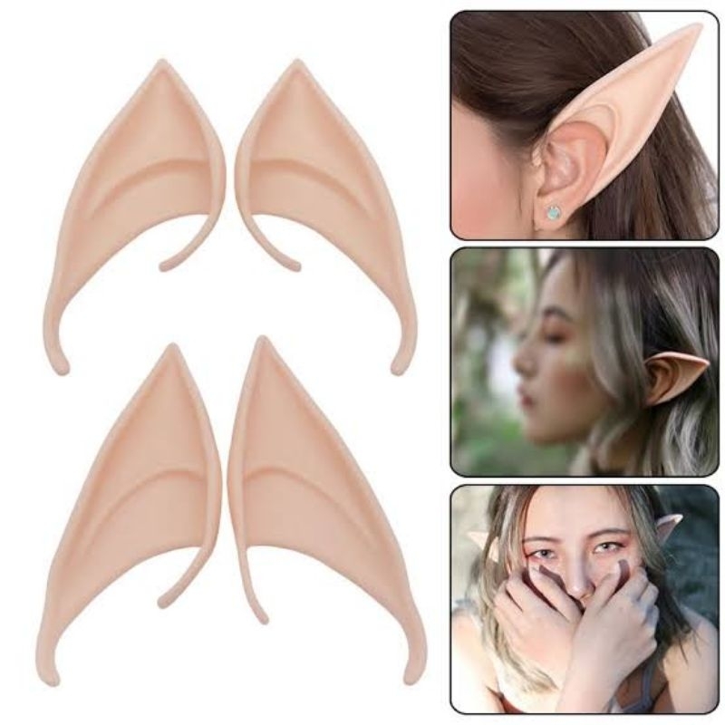 2 Pcs Telinga Palsu Telinga Efl Peri Warna Cream