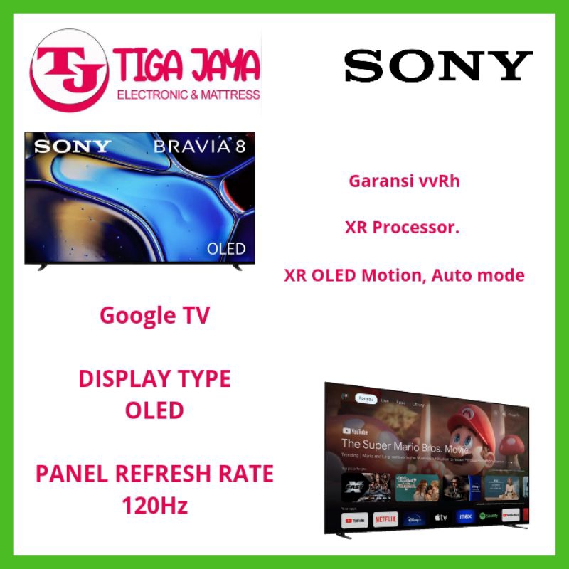 SONY BRAVIA 8 K-65XR80 OLED TV 65 INCH 4K UHD GOOGLE TV K 65XR80 K65XR80
