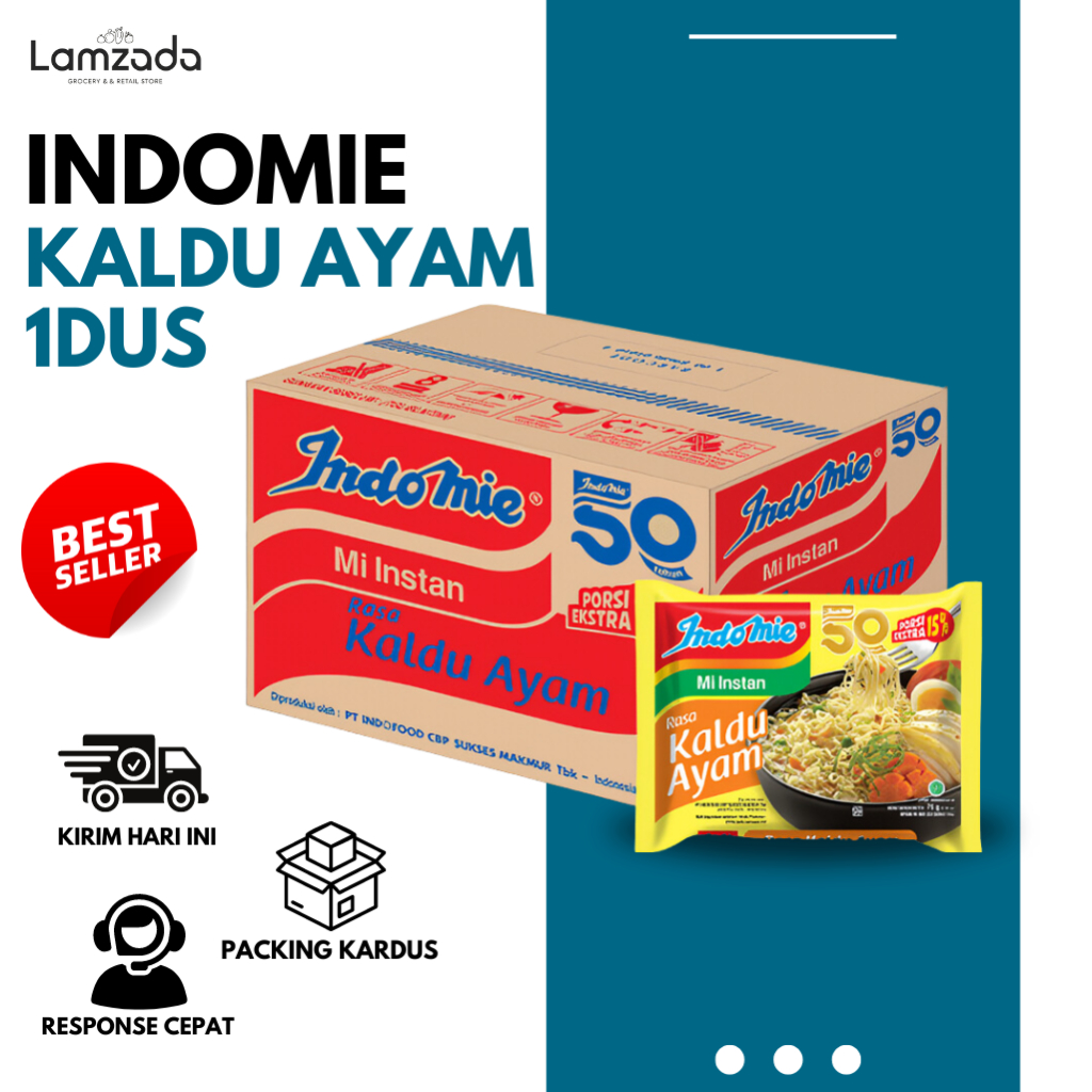 

Indomie Kuah Kaldu Ayam 1 dus isi 40 bungkus Rebus