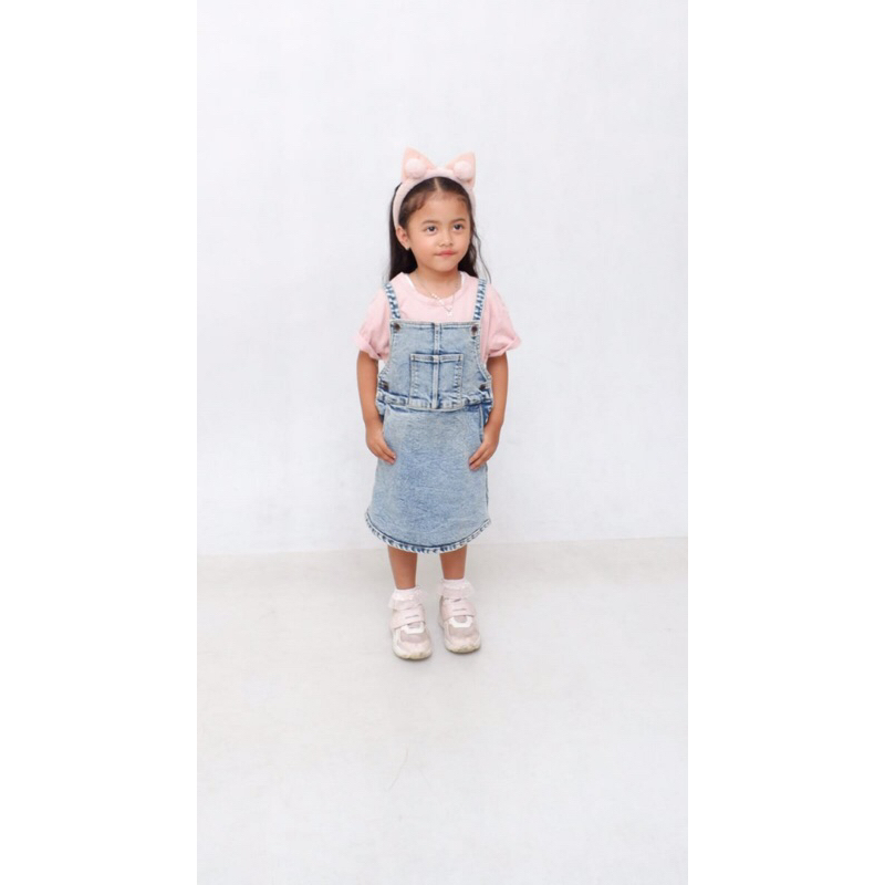 Overall Jeans Baju Kodok Model Rok Untuk Anak Perempuan