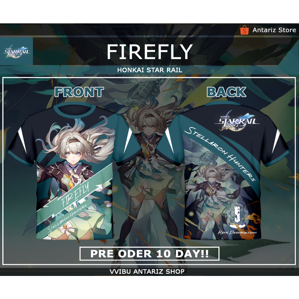 Kaos Fullprint Honkai Star Rail Firefly