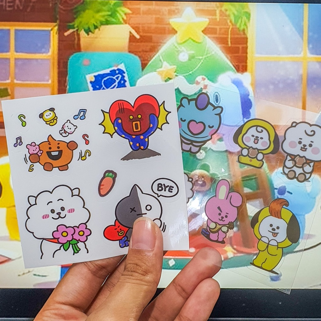 

[1 pcs] Sticker Momo Cute Girl BT21 PVC Bening Aesthetic Journal Decoration