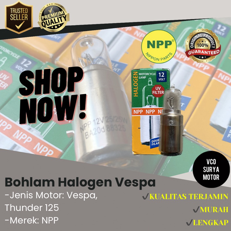 Bohlam Depan Halogen NPP Vespa, Thunder 125
