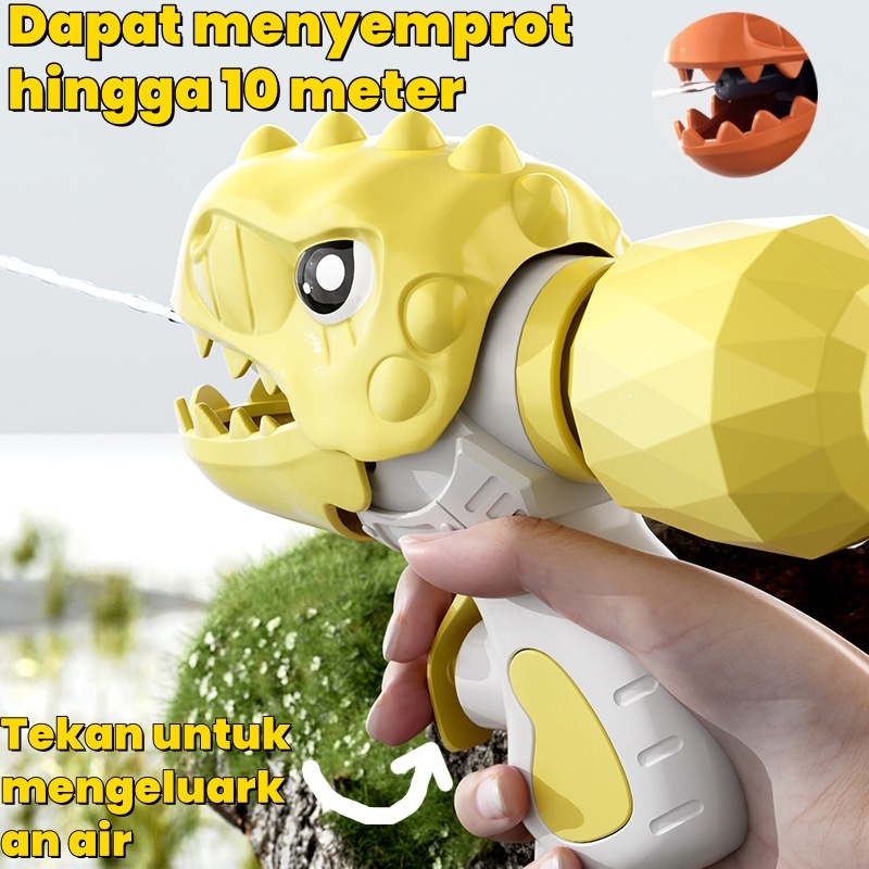 【Jet 10 meter】Pistol Air Mainan Anak-anak Semprotan Dinosaurus   Air Pistol Air Semburan Air Semi Ot