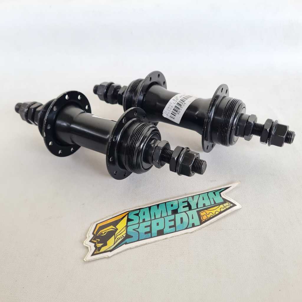 Hub Sepeda BMX Mini Lubang 16 20 28 / 16H 20H 28H Bos Sepeda Depan Belakang Tromol Besar Besi Hitam