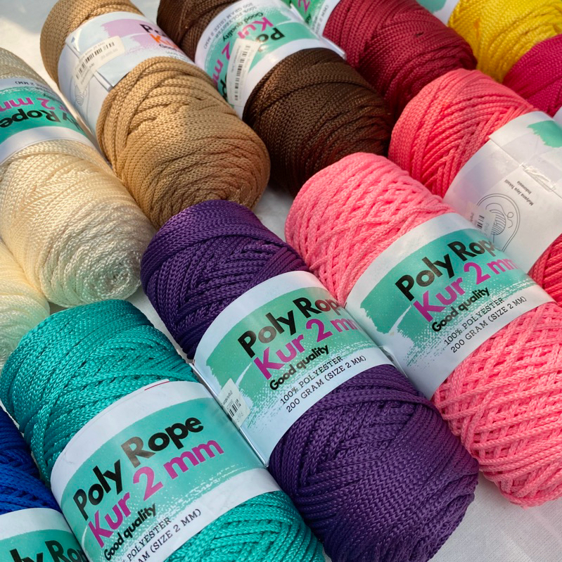 Benang Rajut Polyester Poly Rope / Tali Kur 2 MM | Crochet