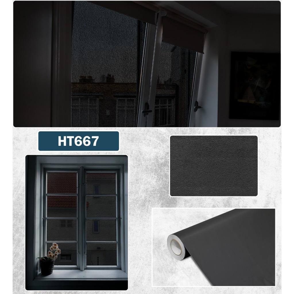 Stiker Kaca Polos Hitam ( HT 667 ) / Stiker Kaca Gelap / Stiker Jendela