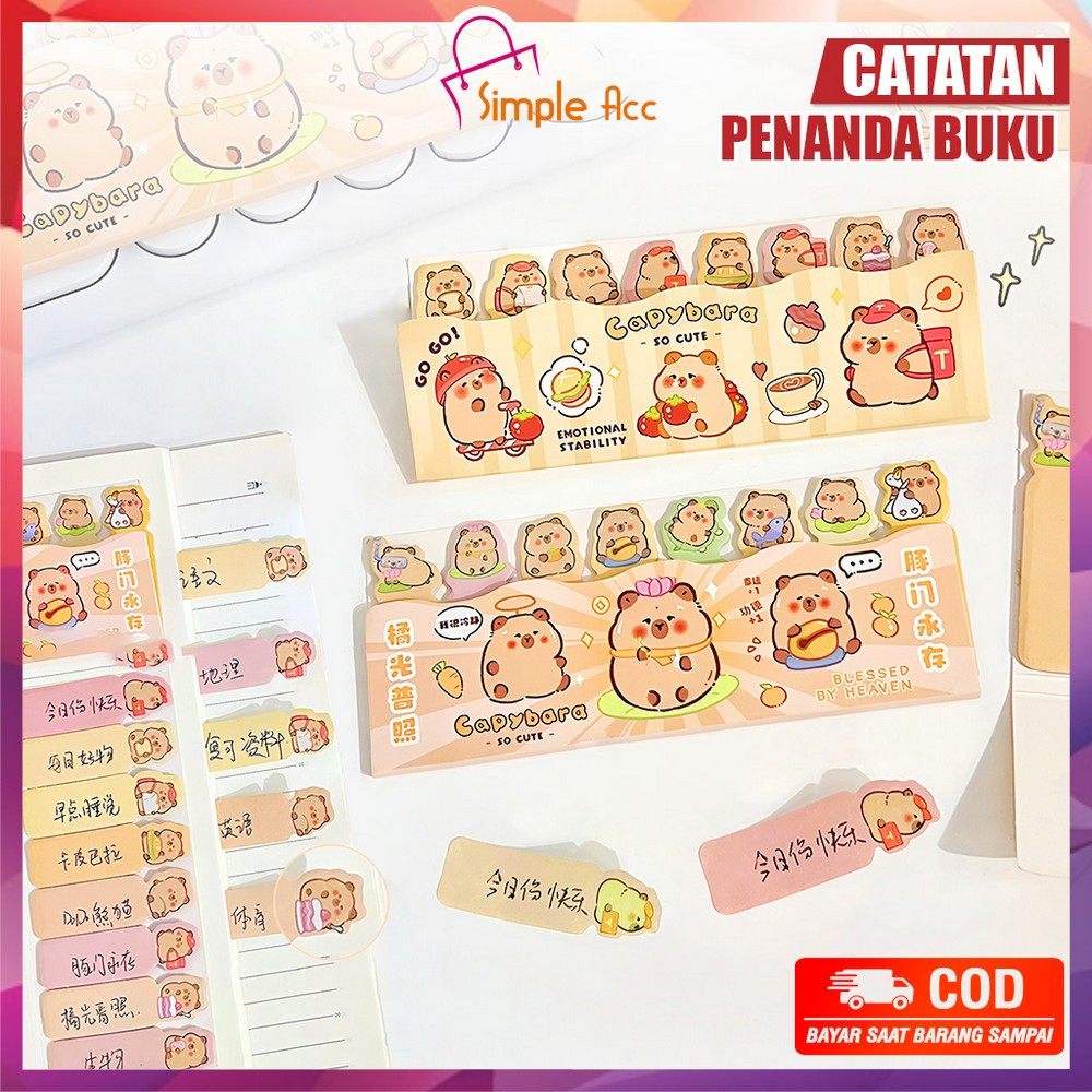 

DO-A95 Sticky Notes Motif Capybara Lucu 8 Baris Pembatas Buku Karakter / Kertas Memo Kapibara Catatan Penanda Buku Stick Note Stationery