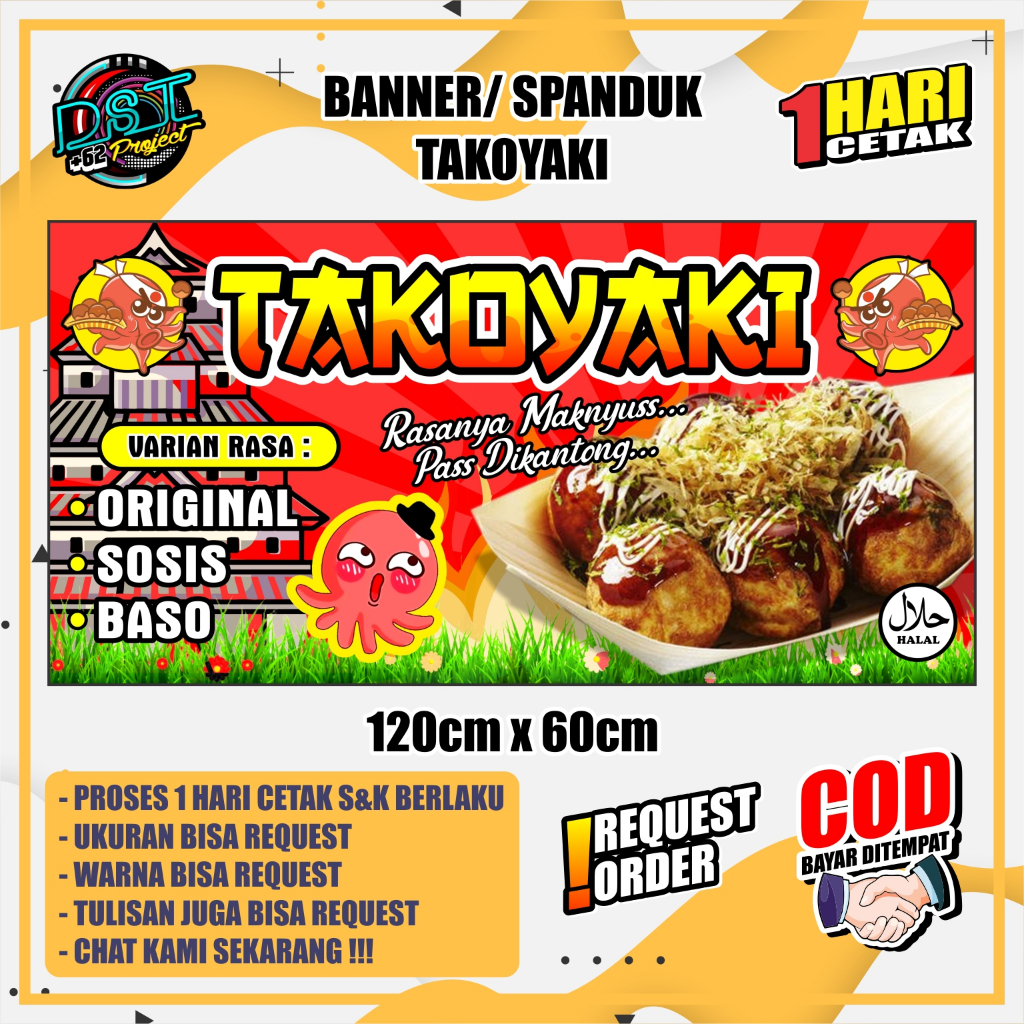 BANNER / SPANDUK TAKOYAKI 120 X 60
