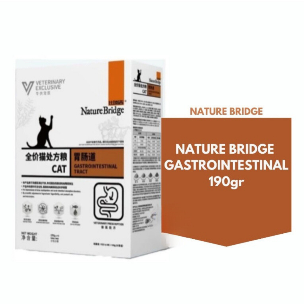 Nature Bridge Vet Cat GASTROINTESTINAL Tract 190gr Wetfood - NB Vet - Makanan Kucing Sakit Pencernaa