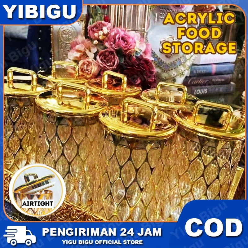 Banyak Stok  Toples Lebaran Set Mewah Kristal/toples Gold/toples Mewah/toples Kristal Mewah Gold Jum