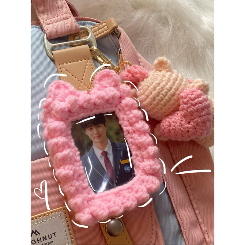 Crochet Puff Photocard Holder | Bear Photocard Holder | Photocard Holder Rajut