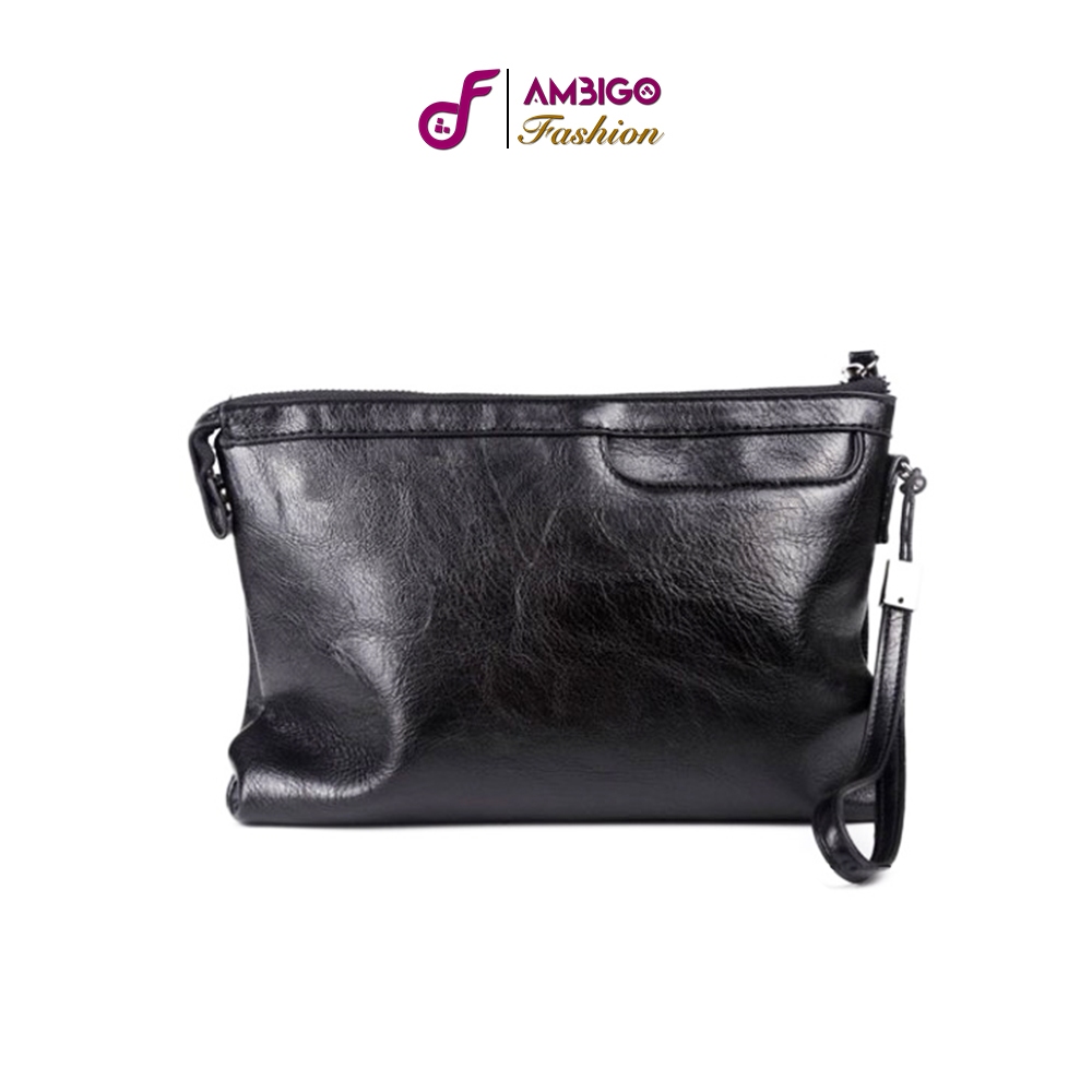 Ambigo Fashion Clutch Bag Kyojin - Tas Tangan Kulit Pria V7727 - Handbag Import Simple